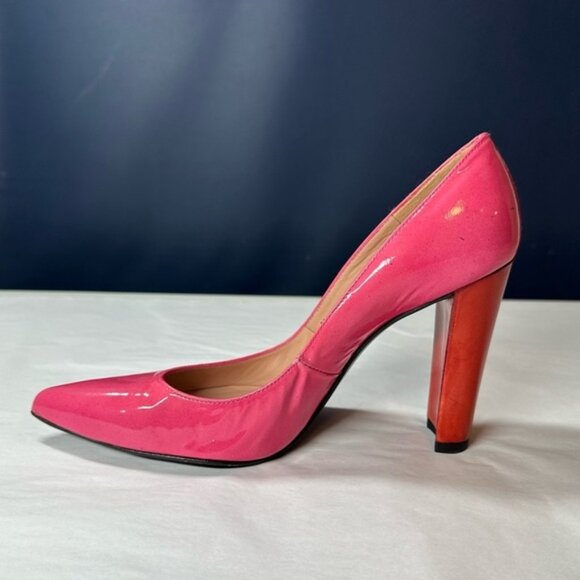 Stuart Weitzman Pink ; Red Patent Leather Pumps Size 6 - Picture 4 of 15